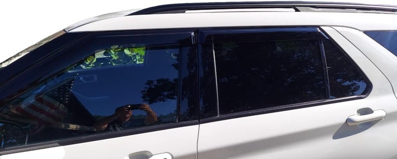 Optimal Co 2020-2026 Tape-On Rain Guards for Ford Explorer Extra Thick Side Window Visor Deflectors XLT Limited Timberline ST King Ranch Platinum 2021 2022 2023 2024 2025 - Image 3